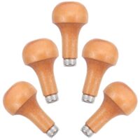DIKACA 5 Stück Holzwerkzeuggriff mit Pilzförmigem Ergonomischem Holzgriff Robuster Ersatzgriff für Holz und Metallfeilen, Stichel und Gravierwerkzeuge Vielseitig für Holzbildhauerei