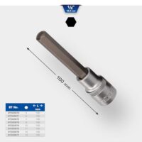 Innensechskant Bit-Stecknuss aus hochwertigem Chrom-Vanadium-Stahl mit Vierkanten-Antrieb und Kugelarretierung für Bohren in Metall oder Holz
