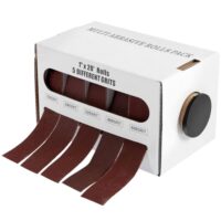 Schleifpapier Rolle von JUNFEIFLUX, 25mm x 6m Schleifleinen mit 5 verschiedenen Körnungen (150/240/320/400/600 Grit), ideal für Holz, Möbel, Dekoration und Metall