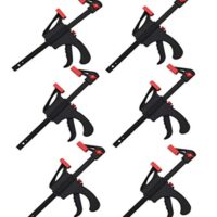 KAHEIGN 6Pcs Quick Grip Klemmen, Holzbearbeitung Werkzeug, 4-Zoll Ratschenstangenklemmen Einhandstangenklemme für Holz Schnelle und einfache Klemmung