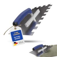 Karl Dahm Softgriff-Zahnkelle 15 mm, Rostfreie Fliesen-Kelle mit 15 mm Zahnung, Kelle mit ergonomischem Softgriff aus Edelstahl