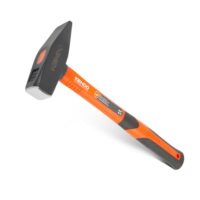 KENDO Schlosserhammer 300g mit Fiberglasschaft und weichem, ergonomischem Griff. Profi Hammer für Industrie, Handwerk, Heim und Hobby.