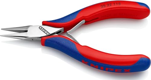 KNIPEX Elektronik-Greifzange mit durchgestecktem Gelenk und Mehrkomponenten-Hüllen 115 mm, hochwertiges Werkzeug für die Elektrotechnik