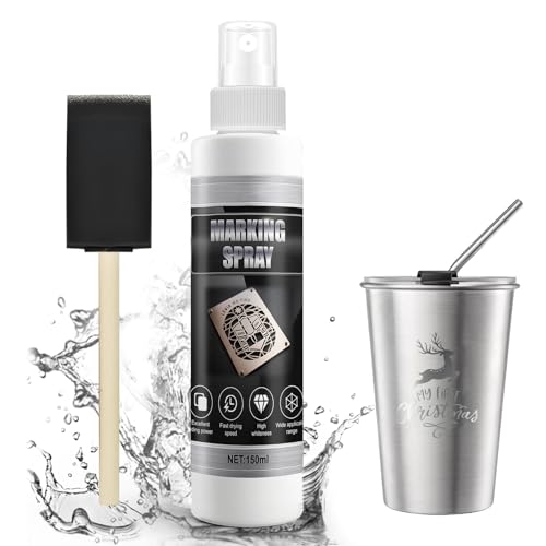 Hochwertiges Laser Markierungsspray für das Lasergravieren und Markieren von Metallen, 150ml, effektive Formel ohne Oxidation und Kratzer