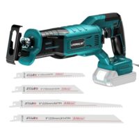 LIVOWALNY Akku Säbelsäge 18V, kompatibel mit Makita, Reciprosäge für Metall, Holz und PVC, bürstenloser Motor 3200 SPM, drei Geschwindigkeiten