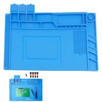 Hitzebeständige Lötmatte für das Solderen von elektronischen Bauteilen, Platinen und andere Komponenten. Antistatische Reparatur Matte mit Skala und Schraubenposition.
