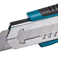 Makita Abbrechklingenmesser mit 8 Ersatzklingen und gummiertem ergonomischem Griff für sicheres Arbeiten bei Teppich und Cuttermessern