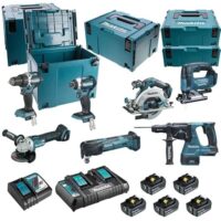 Ensemble von 7 Bohrmaschinen von Makita für verschiedene Arbeiten, hohe Qualität und Robustheit