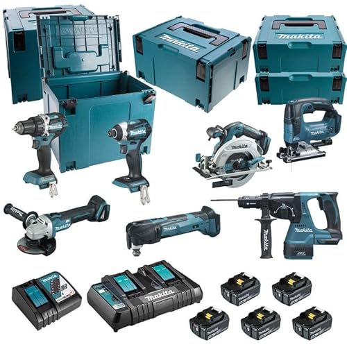 Ensemble von 7 Bohrmaschinen von Makita für verschiedene Arbeiten, hohe Qualität und Robustheit