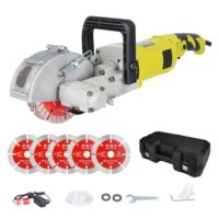 Elektrische Mauernutfräse mit 4000W Leistung, Schlitzfräse mit 7500 U/min Drehzahl, Tiefe und Breite einstellbar, Wasserpumpe mit 3m Schlauch, Staubfrei, für Beton, Marmor, Ziegel