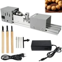 Mini Drehmaschine für Holzbearbeitung, 7-Gang-Einstellung, ideal für Hobbyisten und Profis