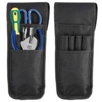 2 Stück Werkzeugtasche Gürtel, 28 x 9,5 cm Multifunktionale Werkzeug Gürteltasche, Schwarz Oxford Stoff Professionelle Wasserdicht Werkzeuggürtel Herren, für Elektriker Tischler Bauarbeiter Handwerker