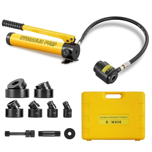 Hydraulische Blechlocher Punch Set 9 Ton Hydraulischer Lochstanze Metall Kit mit 6 Stanzformen für Edelstahl und Eisenblech