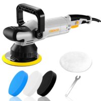Poliermaschine Auto 900W: DEKOPRO Doppelte Aktion Exzenter poliermaschine Set mit 150 MM Pad, 6 Variablen Geschwindigkeiten 1800-5500PRM,15 MM Orbit – für Autodetailing, Polieren und Wachsen