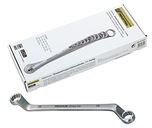 Hochwertige Doppelringschlüsselsätze für Heimwerker und Profis, PROXXON 23812 Satz Doppelringschlüssel 6-32mm, 11-teiliger Satz im Karton, Serie SlimLine