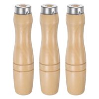 Ergonomisches Feilenheft mit Holzgriff, 3 Stück, 105 mm Länge, 6,2 mm Rundloch, Metallkragen für bessere Kontrolle bei der Verwendung von 8-Zoll-Metallfeilen