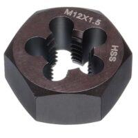 Sechskantschneideisen M12x1,5 für Metall, Kunststoff und Holz mit hohem Härtegrad aus Schnellarbeitsstahl (HSS) 6542