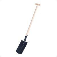Rekord Gärtnerspate mit Tritt und 85 cm langem Holz-Stiel aus Buche, Spatenkopf aus gehärtetem und pulverbeschichtetem Stahl, ideal für Gartenarbeit