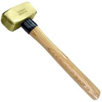 WEDO Fäustel mit Holzstiel, Korrosionsbeständiger Messingkopf, Präzisionshammer für Demontage und Heimwerker, 1000g Gewicht, 320mm Länge