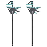 Wolfcraft 2 Einhandzwinge PRO, Spannkraft 150 kg, komfortable Zwinge für den Allroundeinsatz, 450 mm Spannweite, Made in Europe