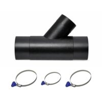 Y-Stück 100mm Absaugung Werkstatt, Abluft Adapter mit Schlauchklemmen