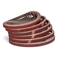Hochwertige Gewebe-Schleifbänder für Powerfeilen, 48 Stück/Gewebe-Schleifbänder / 13 x 457 mm/je 8 x Korn 40-60 - 80-120 - 180-240