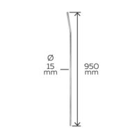 Einschraub-Werkzeug für Einschraubbodenheber, galvanisch gelb verzinkt, Gesamtlänge 950 mm, Stärke-Ø 15 mm