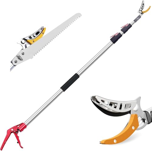 Gartenscheren mit Teleskop, lange Schneidgiraffe für Gartenbesitzer, effiziente und präzise Schnitte, robuster Stahlklinge und Aluminiumstiel, vielseitige Schneidgiraffe für Gartenschererei, Obst- oder Zierbaum-Schneider