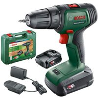Bosch Akkuschrauber UniversalDrill 18V mit zwei Akkus, 18 Volt System und Koffer für Bohren, Schrauben und Drehen.