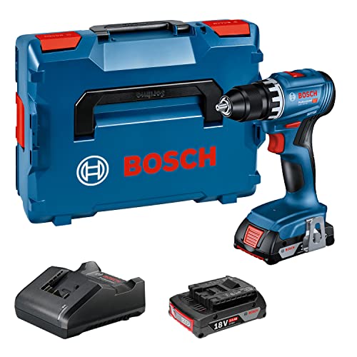 Bosch Professional 18V System Akku Bohrschrauber GSR 18V-45 mit 2x 2,0Ah Batterien und Ladegerät GAL 18V-20