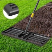 DAKEPOLE Rasenrechen, Rasen Nivellierrechen, Metall Golf Gartengras Surface Rasenwerkzeug Rakel für Rasen, Rasenschieber, Edelstahl Garten Hinterhof Rasen Flächenebner
