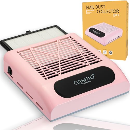 Effiziente Staubabsaugung für Nagelneuerungen - GASHIO 80W rosa, Nagelstaubsauger mit HEPA Filter, Professional Nagelsauger, Absauger für gelnägel, Nail Dust Collector, Staubsammler