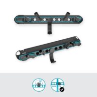 Gardena Geräteleiste Flex: Wandhaken für Haus- und Gartengeräte, inkl. Einzelstecker, Stielhalter, horizontale Aufbewahrung, aus recyceltem Material, flexibel bestückbar
