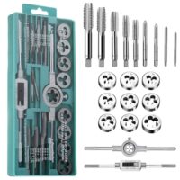 Metrisches Gewindeschneider Set mit M3-M12 für Feingewindeschneiden, Gewindeschneidmaschine und Gewindebohrer Schneideisen Set mit Bohrer