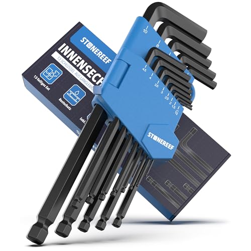 Innensechskantschlüssel Set mit 13 Werkzeugen und Kugelkopf, ideal für Handwerker und DIY-Projekte, umfasst Größen von 1,27 bis 10 mm