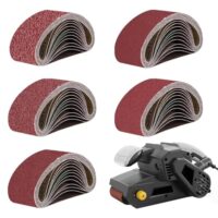 JAONLD Schleifband 75x533 mm, 20 Stück, Bandschleifer für Holzverarbeitung, Aluminiumbearbeitung, Kunststoffe und mehr, geeignet zum Schleifen, Schärfen und Entrosten
