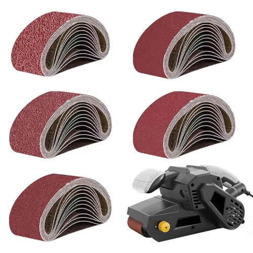 JAONLD Schleifband 75x533 mm, 20 Stück, Bandschleifer für Holzverarbeitung, Aluminiumbearbeitung, Kunststoffe und mehr, geeignet zum Schleifen, Schärfen und Entrosten