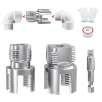 Gewindeschneider für PVC-Rohre, 1/2 und 3/4 Zoll, Wasserrohr-Gewindeschneider Set mit Dichtband und Handschuhen