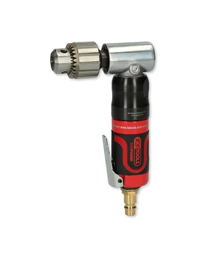 Druckluft Winkelbohrmaschine 3/8 inch SlimPOWER von KS Tools mit Zahnkranzbohrfutter, ideal für Karosserien, hohe Leistung und ergonomische Bedienung