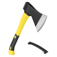 NAUKII Länge Axt mit scharfer und langlebiger Premium-Klinge aus Kohlenstoffstahl, ideal für Gartenarbeiten wie Holzspalten und Forstarbeiten