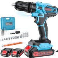 Blauer Akkuschrauber mit 2 Akkus und Ladegerät für Haus und Garten DIY Projekt