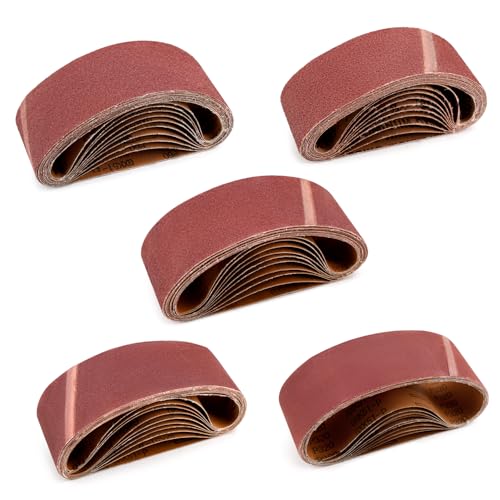 Schleifband SI FANG 75 x 533 mm, 25 Stück Schleifbänder für Polieren von Metall und Holz, verschiedene Körnungen verfügbar