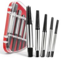 Schraubenausdreher Set Profi Linksausdreher Set Screw Extractor 5Stk Ausdreher Schraubenlöser Linksdreher Schrauben Ausdrehwerkzeug Schraubenentferner zum Entfernen beschädigter Schrauben