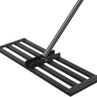 Hochwertiger Edelstahlschaufel für Rasen-Ebnung und -Düngung, 100x25cm, mit ergonomischem Verstell-Stiel und optimierter Gewindeverbindung