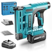 Blayram Akku Tacker Kompatibel mit Makita 18V, 18GA 2-in-1 Akku Nagelpistole mit 1x 4.0Ah Akkus, 1000 Nägel & 1000 Klammern, Einstellbare Tiefe, Profi Elektrotacker für Holzverarbeitung und DIY Projekte