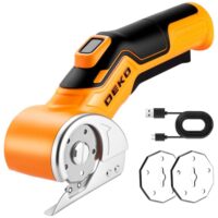 Elektrische Schere für Karton, Stoff, Leder, Teppich und Kunststoff - 3,7 V, gelb geeignet