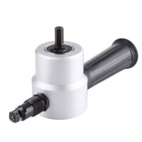 Doppelkopf-Blechschneider, Metallschneider, Metallknabber-Werkzeug, Blechknabber, Elektrische Bohrmaschine, Aufsatz, Knabber-Schneidwerkzeug-Set. Leistungsstarkes Werkzeug für verschiedene Anwendungen mit zwei Schneidköpfen, flache und gebogene Oberflächen schneiden, metalllos Stahl, Kupfer, Aluminium und Edelstahl bearbeiten.