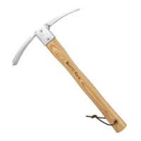 Gartenhacke mit Edelstahl-Spitzhacke und Holzgriff für Gartenarbeit, Camping oder Landwirtschaft. Hochwertiges Werkzeug für Pflanzarbeiten, Graben, Umpflanzen und Auflockern von Erde.