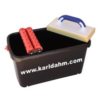 Karl Dahm Waschset Spezial für Fliesen - 23 Liter Eimer inkl. Noppen-Waschrolle & Schwammbrett
