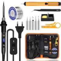 Lötkolben Set 80W mit Display - Digitales Elektrisches Lötverfahren mit Temperaturregelung und 13 in 1 Zubehör für DIY-Reparaturen und Elektronikarbeiten